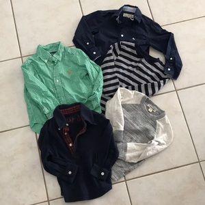 5 long sleeve boys shirts size 3T